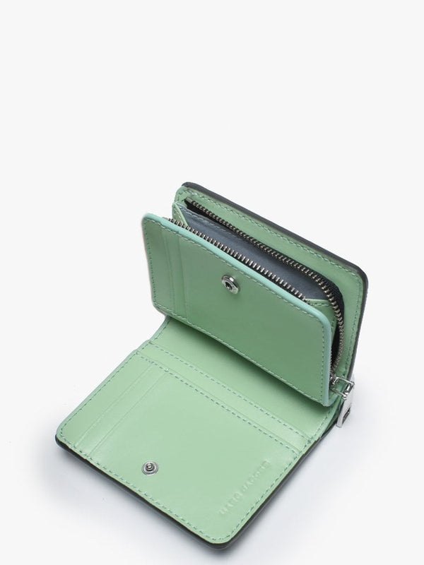 Mini Compact Rock Grey Leather Wallet