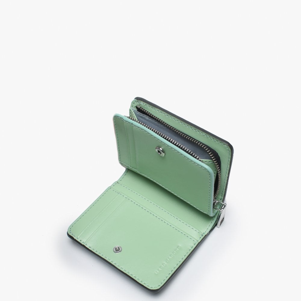 Mini Compact Rock Grey Leather Wallet