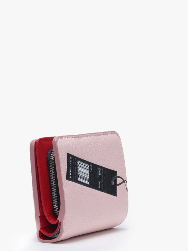 Mini Compact Blush Leather Wallet
