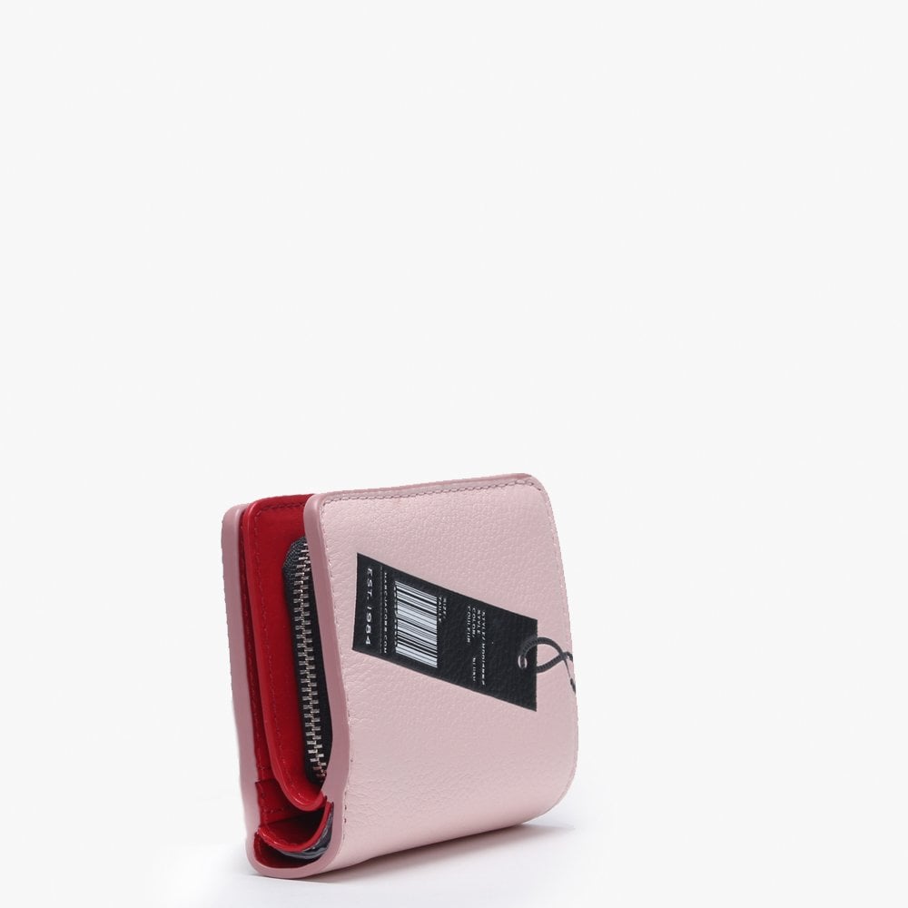 Mini Compact Blush Leather Wallet
