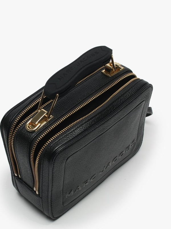 Mini Box Black Leather Cross-Body Bag