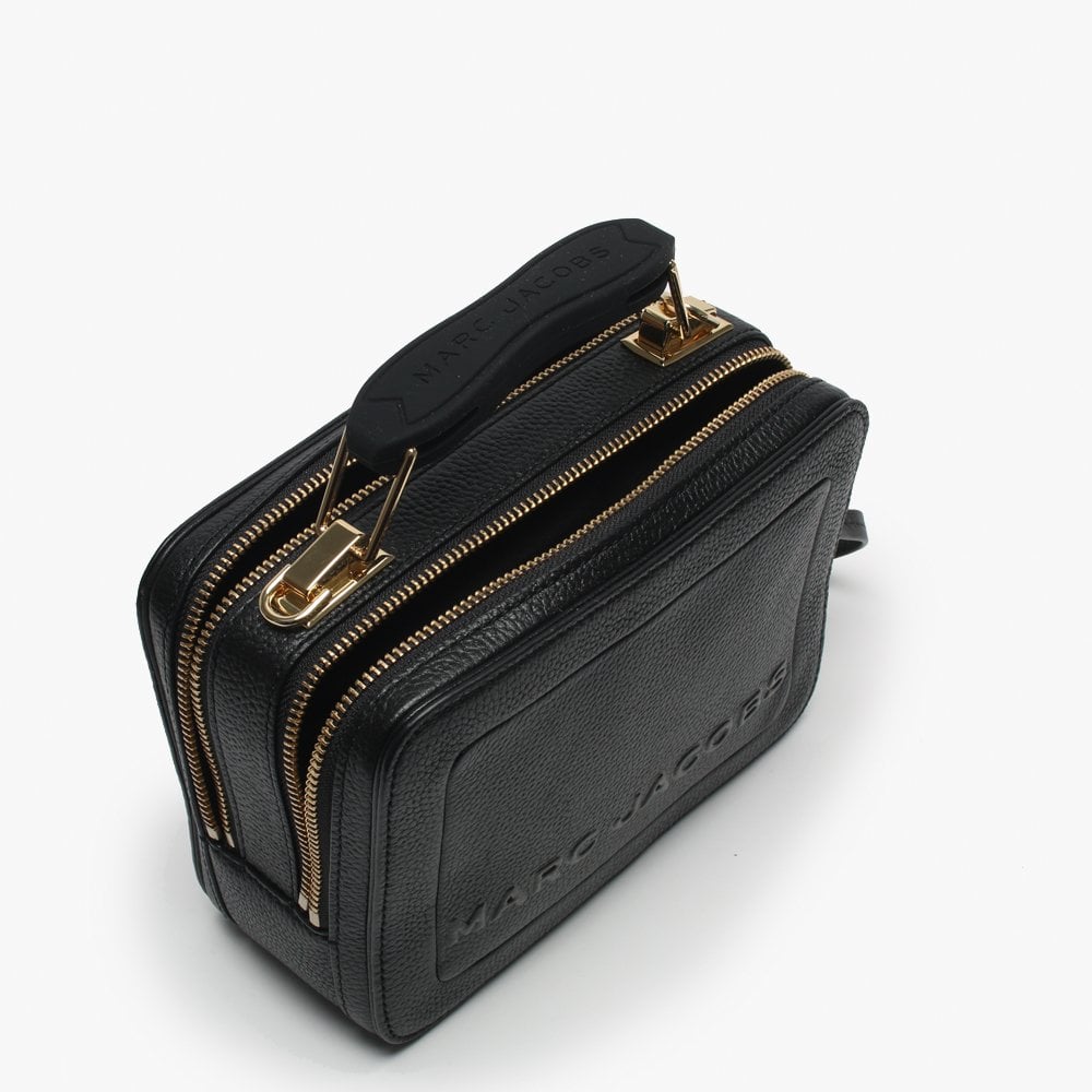 Mini Box Black Leather Cross-Body Bag
