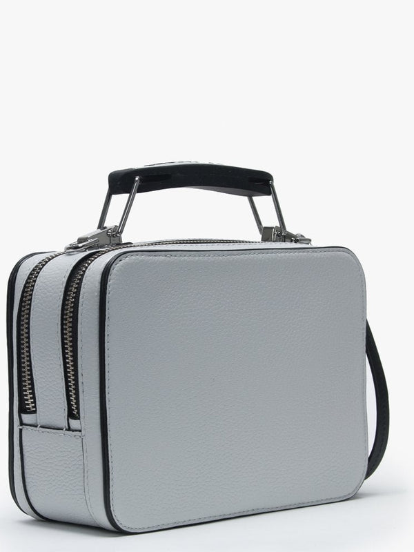 Mini Box Swedish Grey Leather Cross-Body Bag