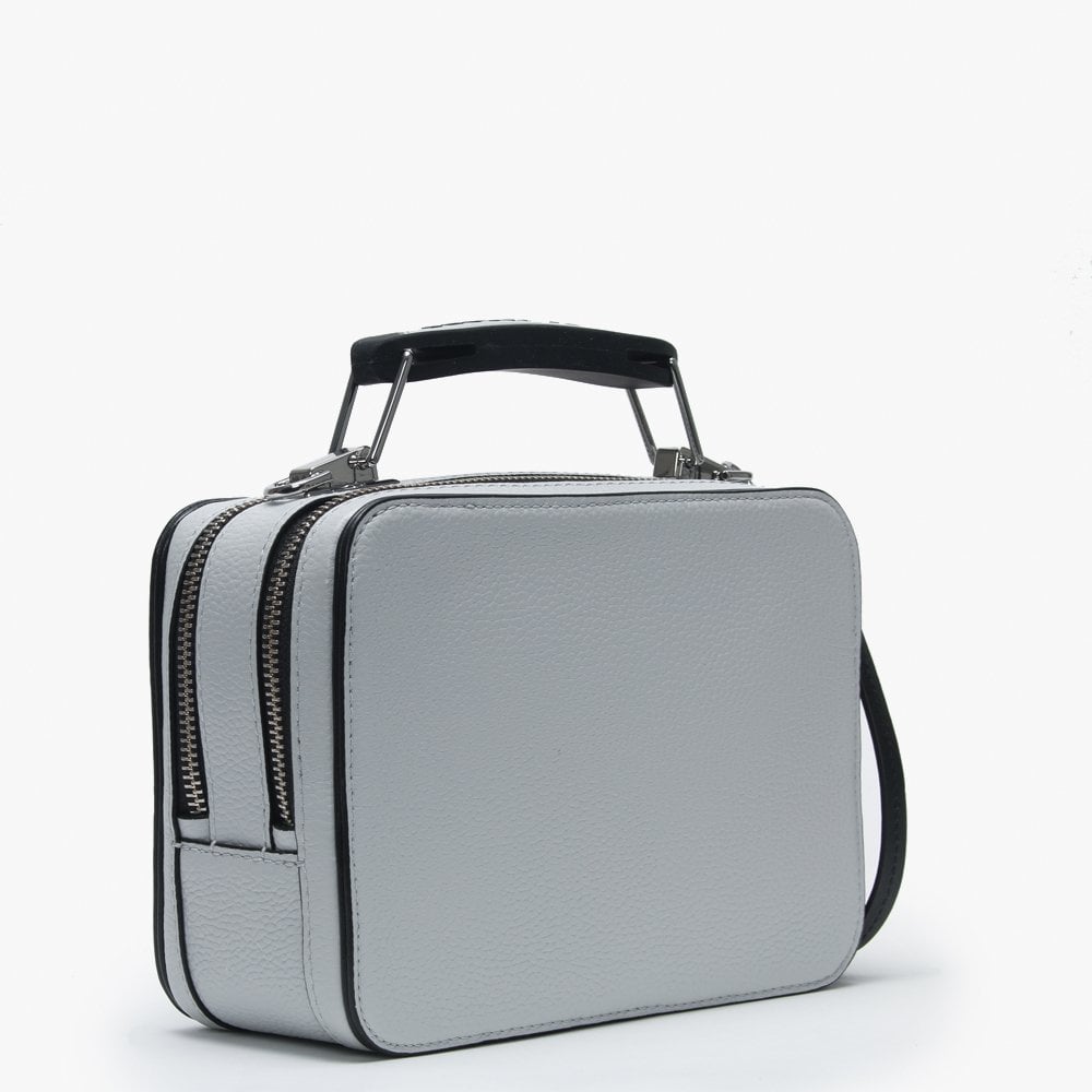 Mini Box Swedish Grey Leather Cross-Body Bag