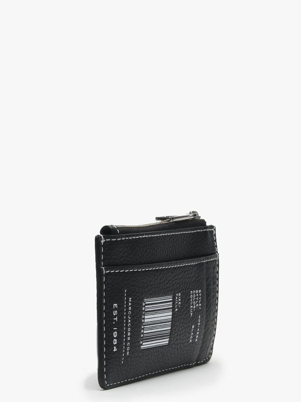 Top Zip Black Leather Wallet