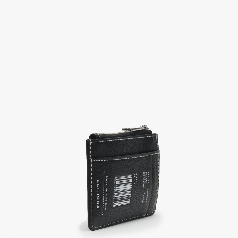 Top Zip Black Leather Wallet
