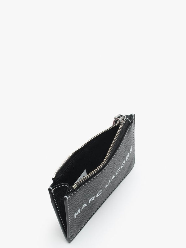 Top Zip Black Leather Wallet