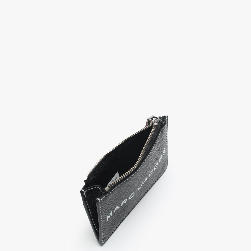 Top Zip Black Leather Wallet