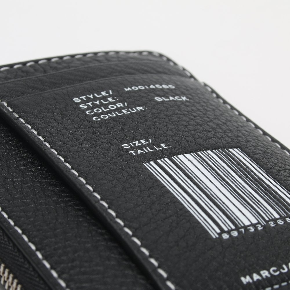 Top Zip Black Leather Wallet