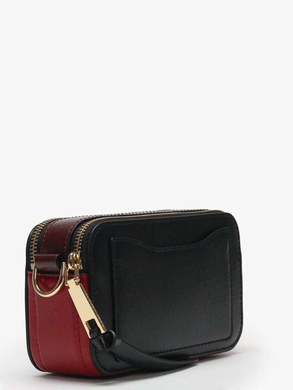 The Snapshot Black & Red Leather Camera Bag
