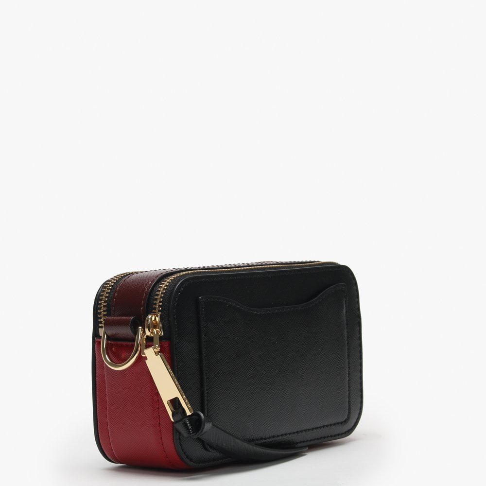 The Snapshot Black & Red Leather Camera Bag