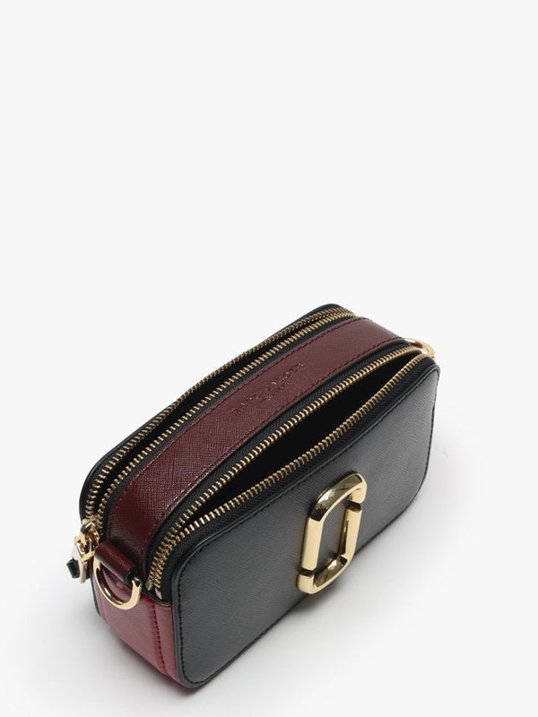 The Snapshot Black & Red Leather Camera Bag