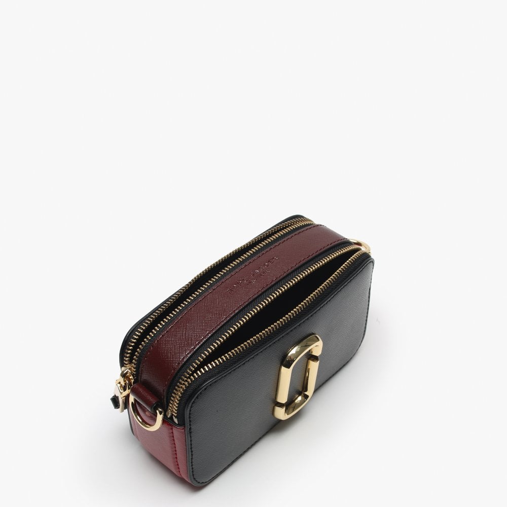 The Snapshot Black & Red Leather Camera Bag
