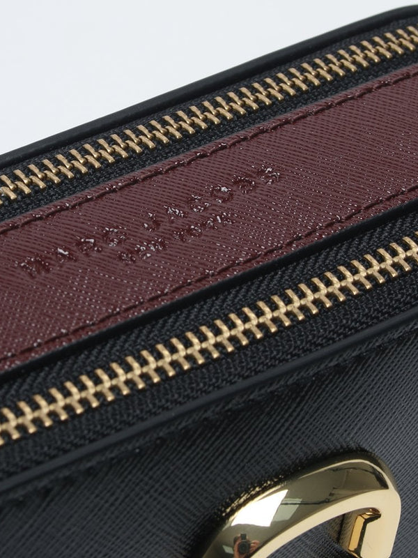 The Snapshot Black & Red Leather Camera Bag