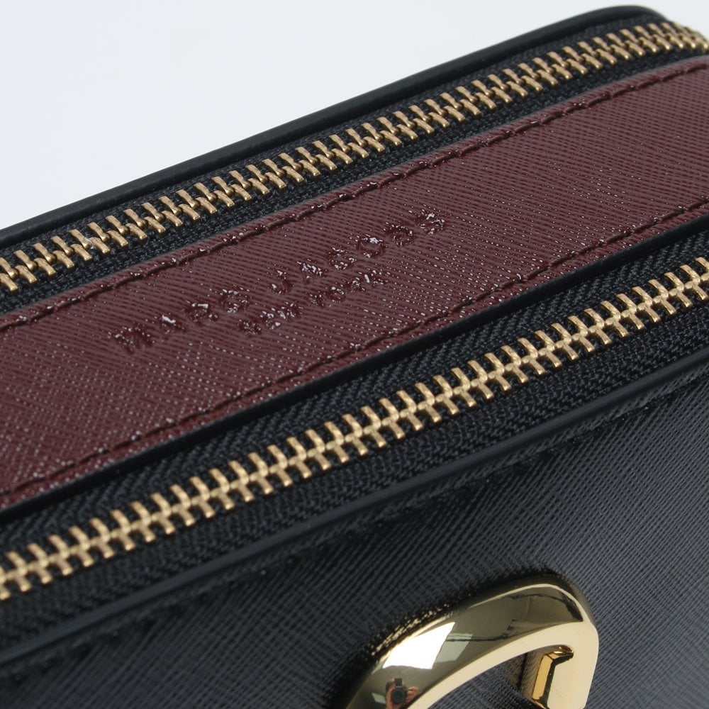 The Snapshot Black & Red Leather Camera Bag