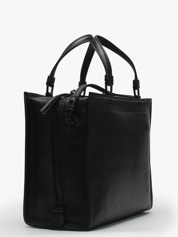 Box Black Leather Shopper Bag