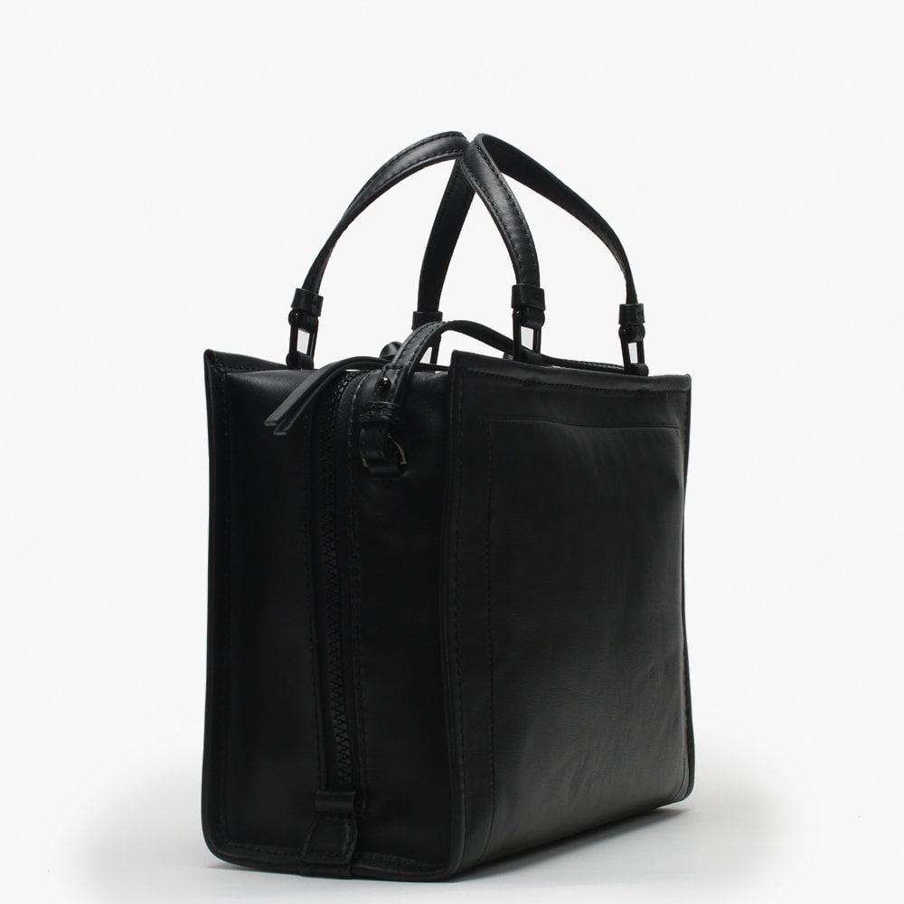 Box Black Leather Shopper Bag