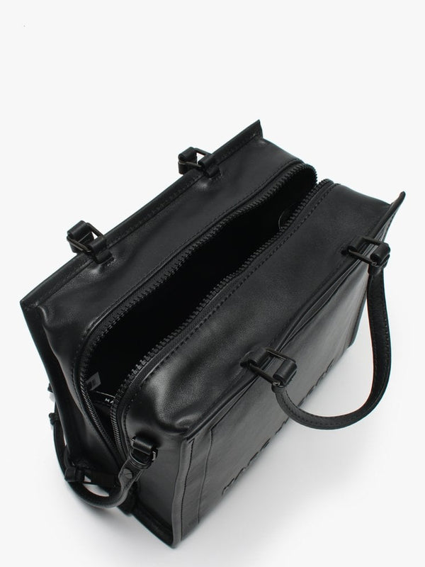 Box Black Leather Shopper Bag