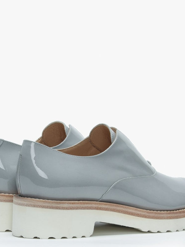 Madaba Grey Patent Leather Loafers