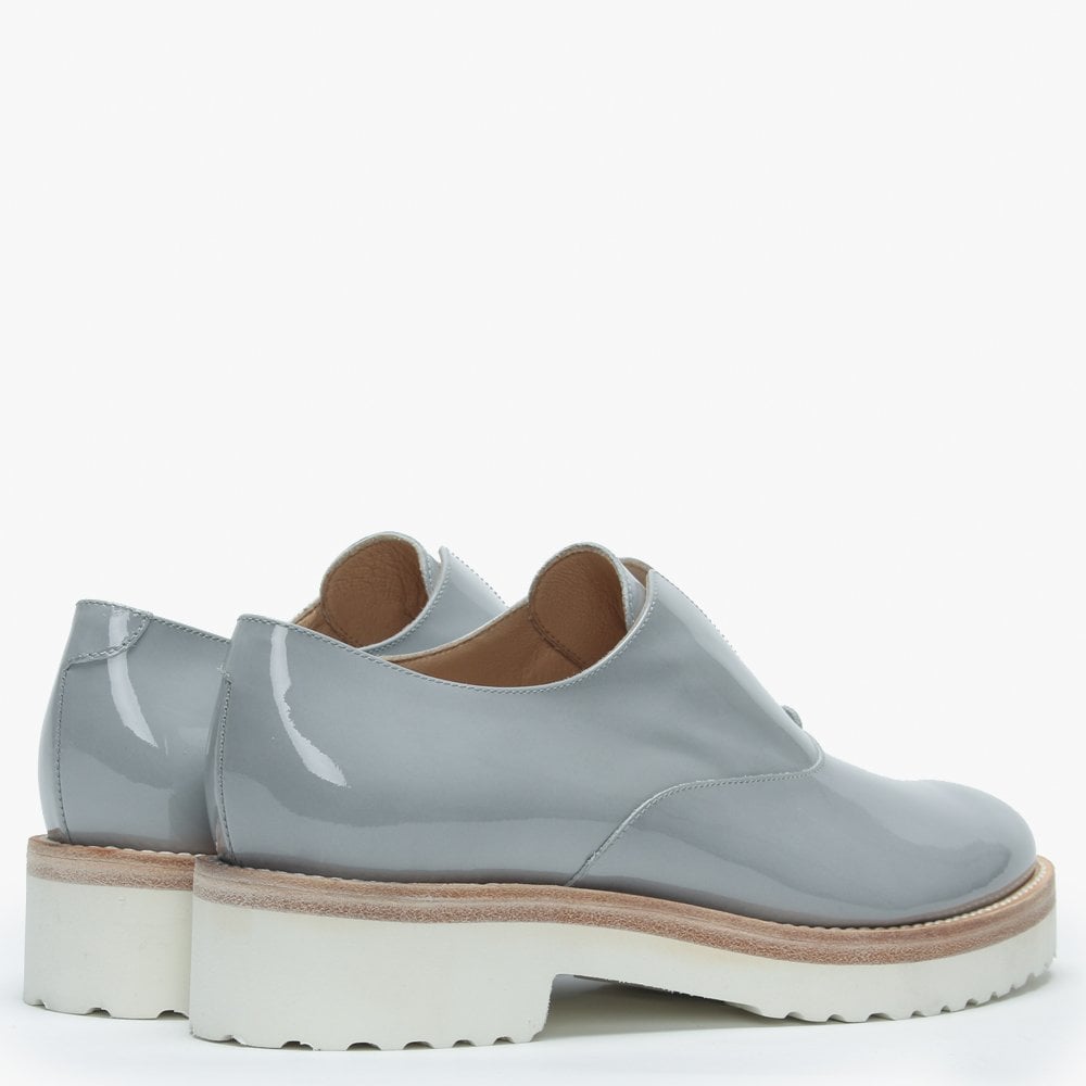Madaba Grey Patent Leather Loafers