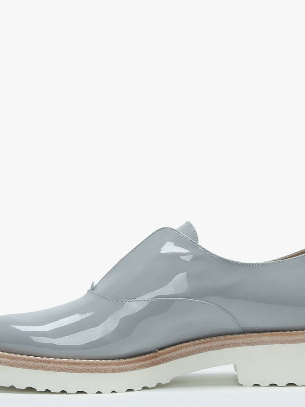 Madaba Grey Patent Leather Loafers