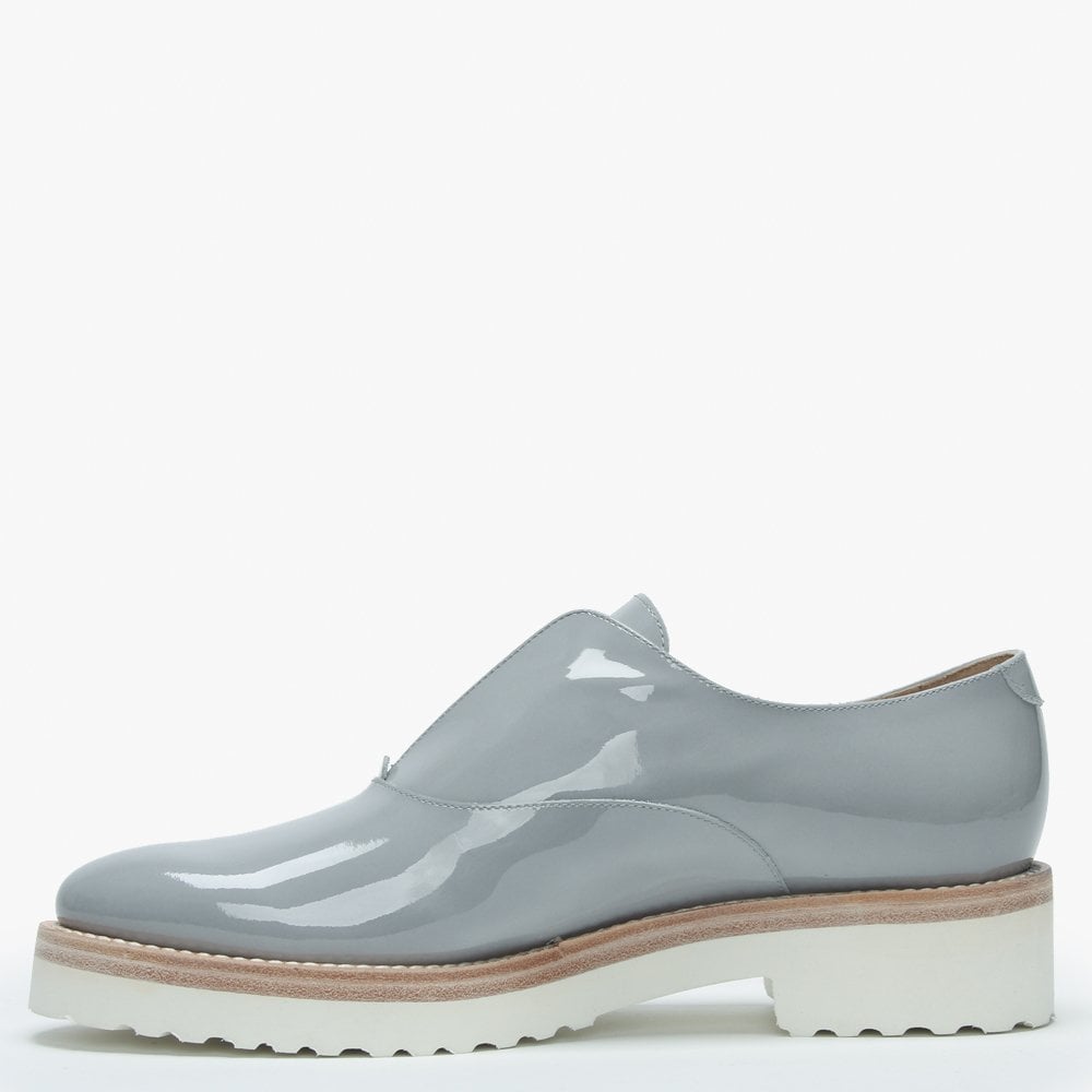Madaba Grey Patent Leather Loafers
