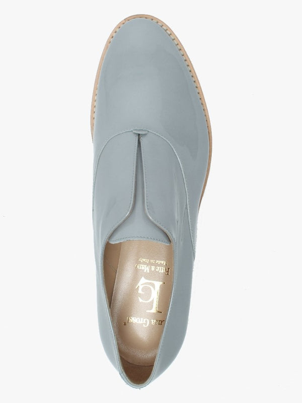 Madaba Grey Patent Leather Loafers