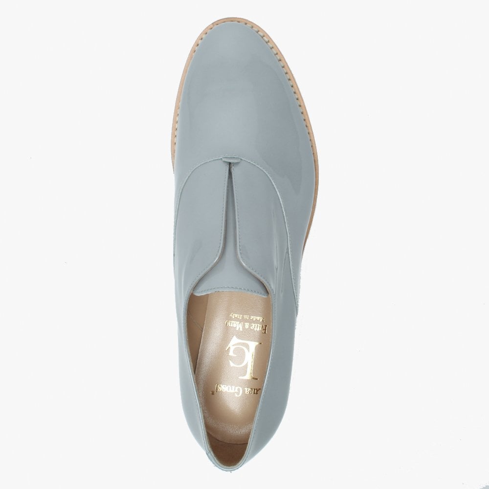 Madaba Grey Patent Leather Loafers