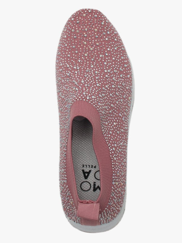 Breana Pink Knitted Embellished Trainers