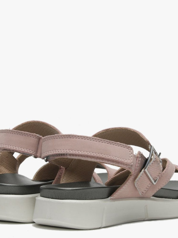 Pink Suede Strappy Sandals