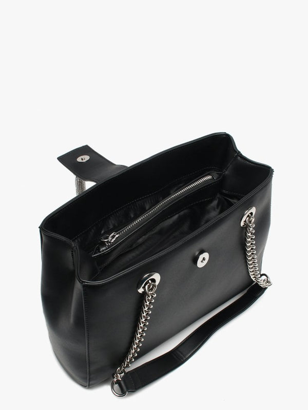 Ranma Black Diamante Embellished Tote Bag