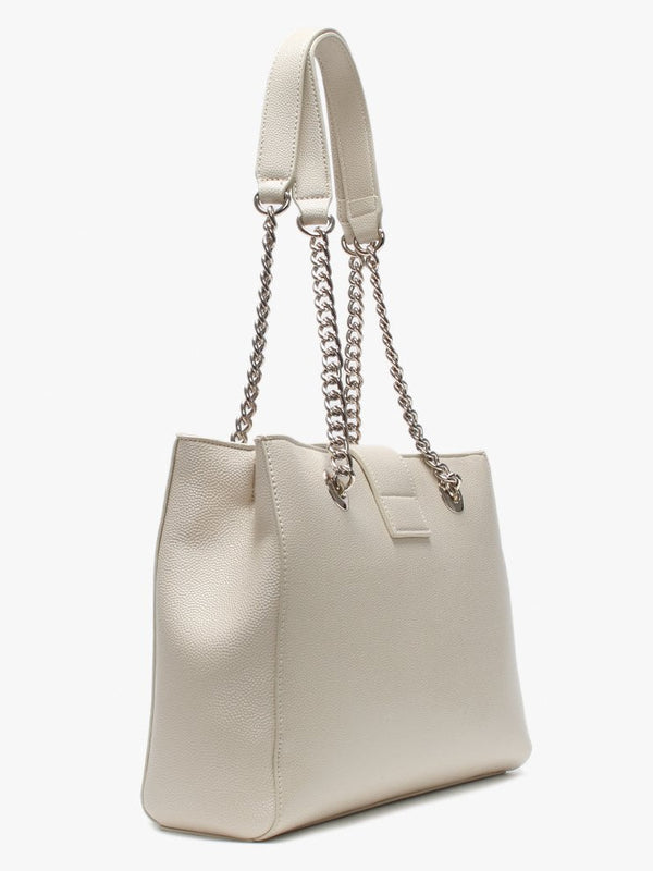 Divina Beige Pebbled Tote Bag