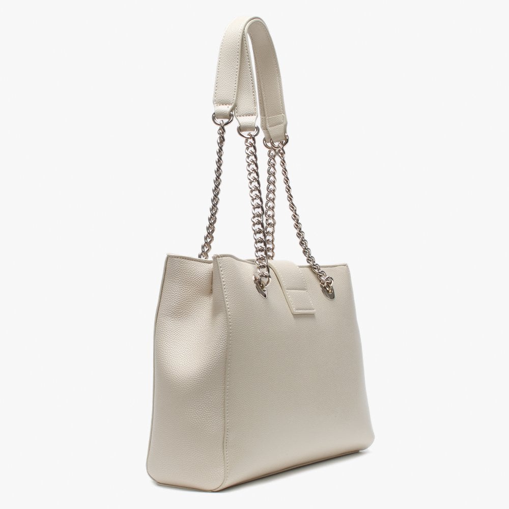 Divina Beige Pebbled Tote Bag