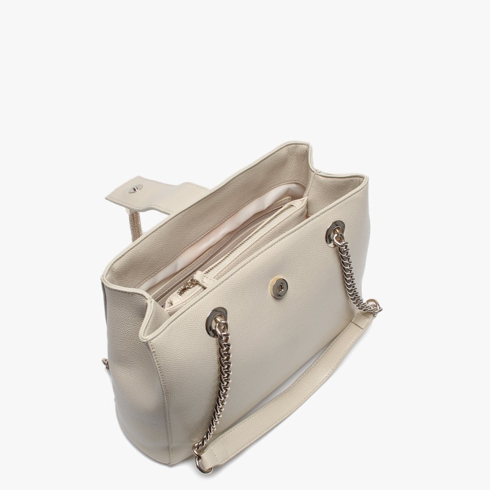 Divina Beige Pebbled Tote Bag