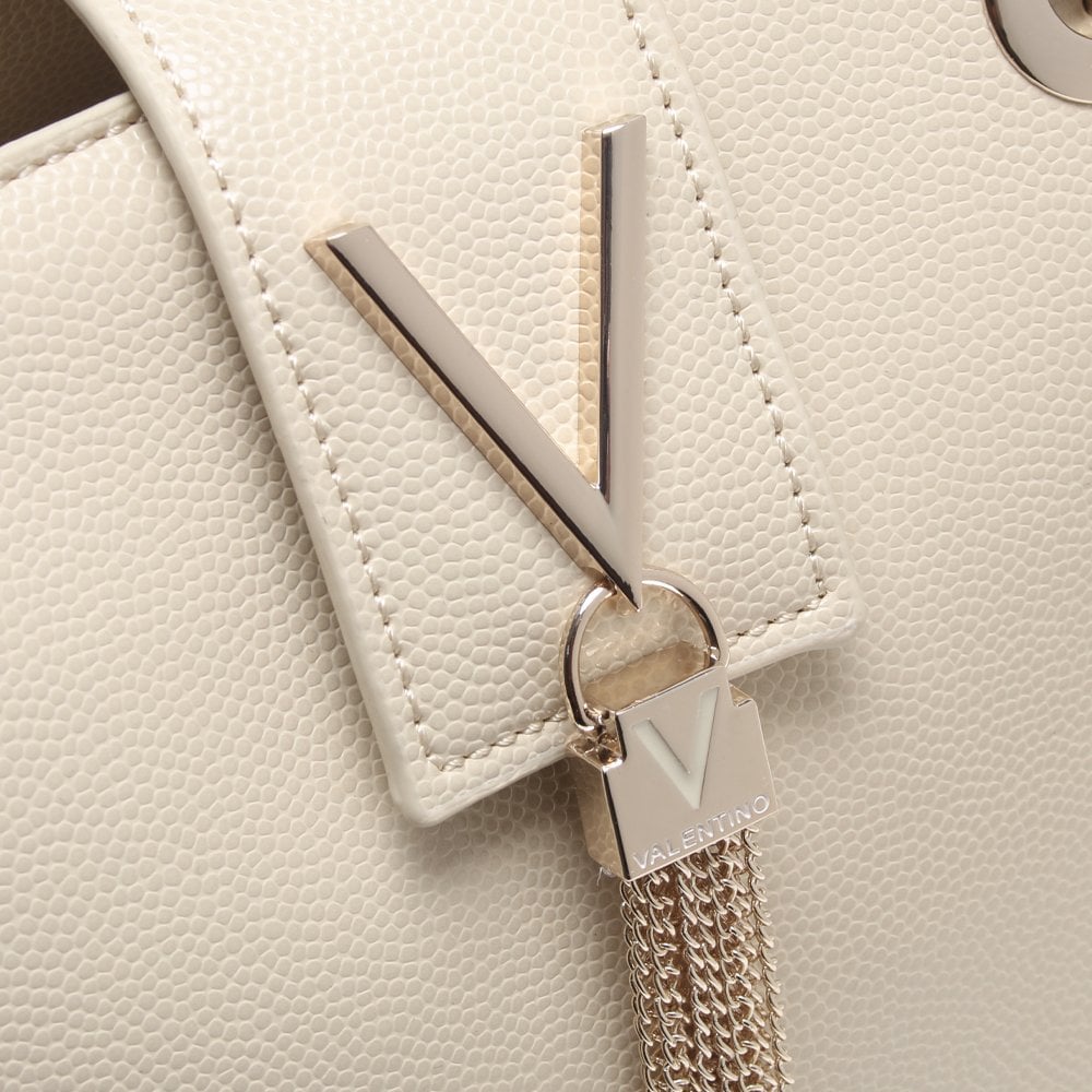 Divina Beige Pebbled Tote Bag