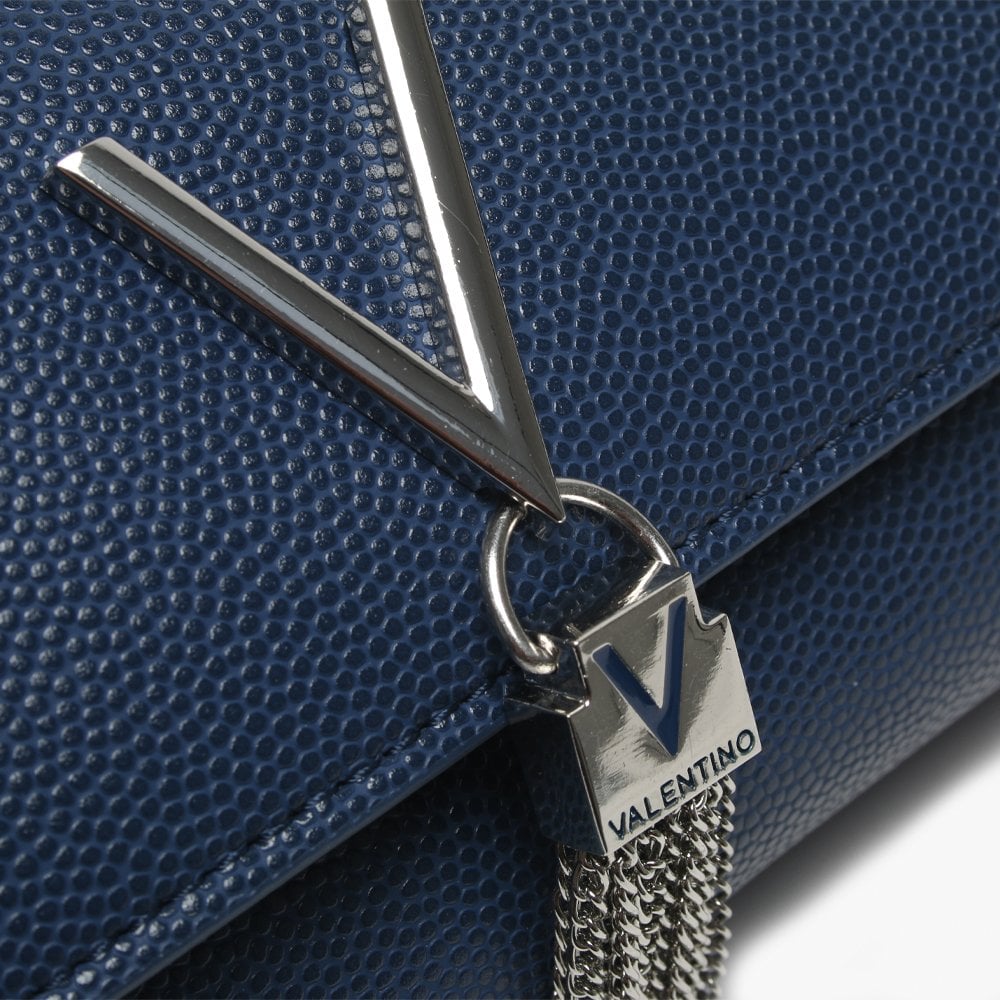 Divina Blue Pebbled Shoulder Bag