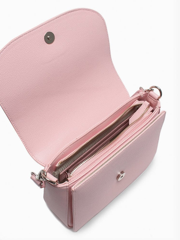 Divina Large Pink Pebbled Shoulder Bag