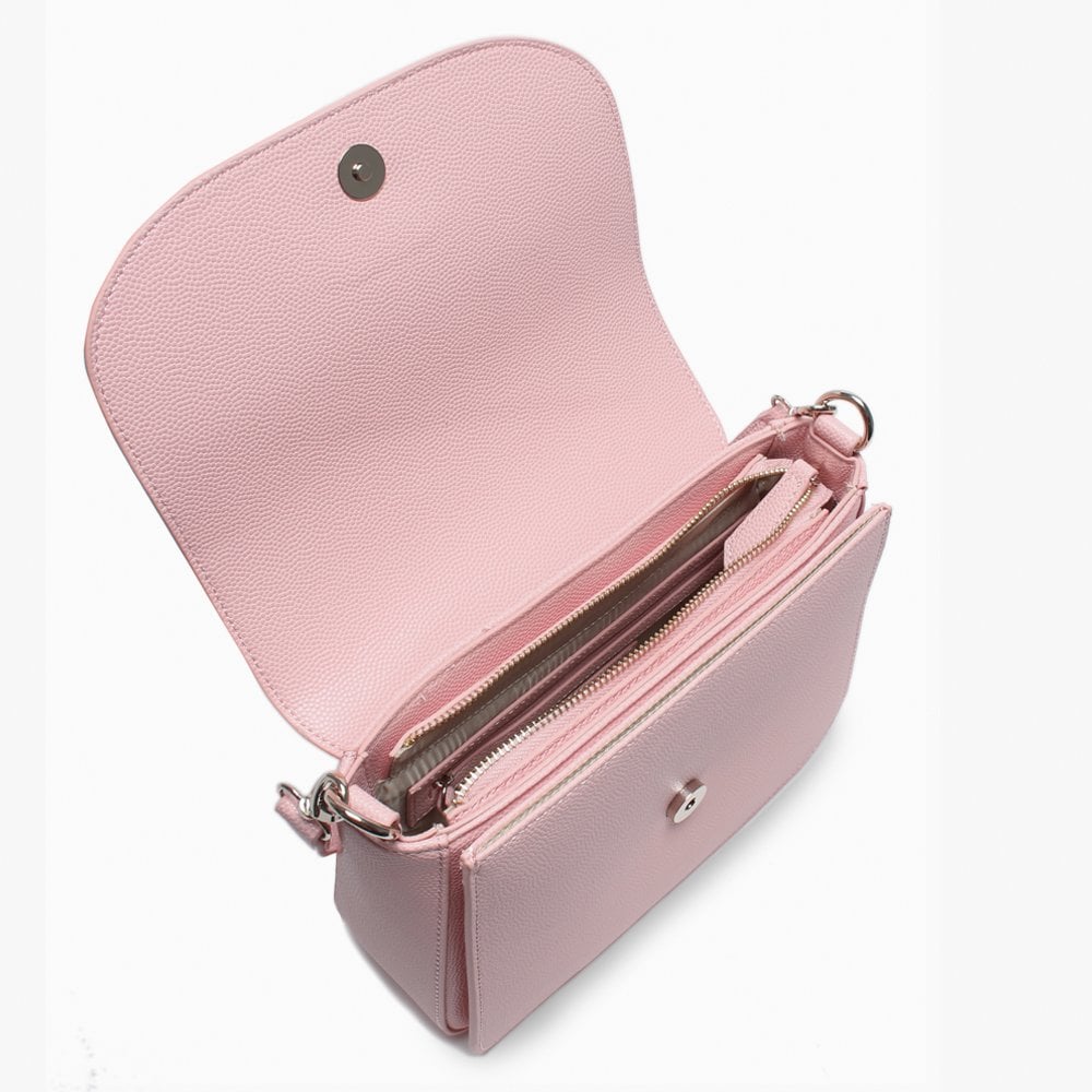 Divina Large Pink Pebbled Shoulder Bag