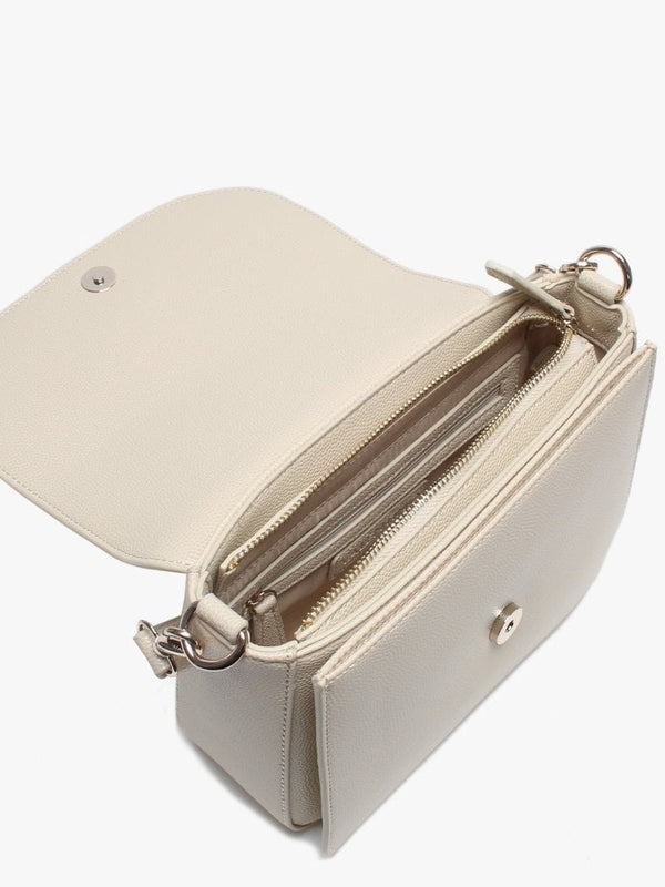 Divina Large Beige Pebbled Shoulder Bag