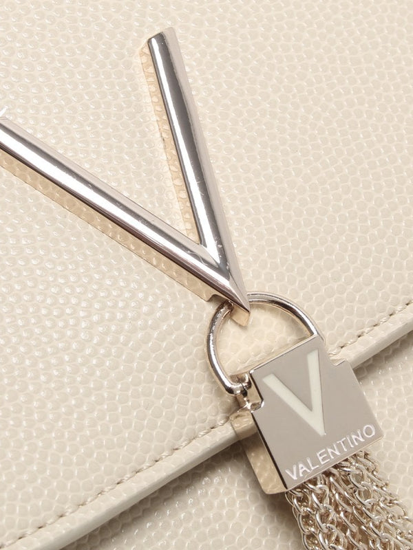 Divina Large Beige Pebbled Shoulder Bag