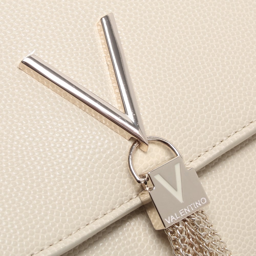 Divina Large Beige Pebbled Shoulder Bag