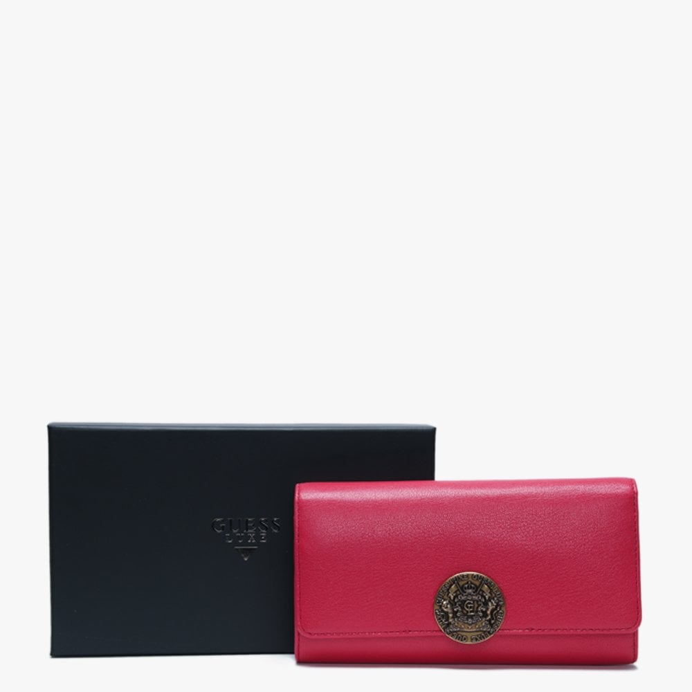 Atlas Flap Organizer Pink Leather Wallet