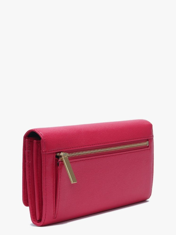Atlas Flap Organizer Pink Leather Wallet
