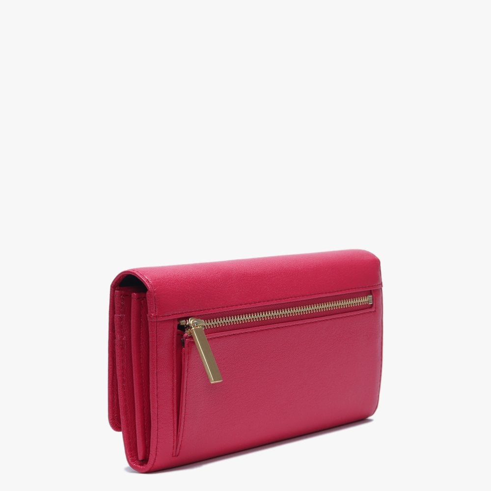 Atlas Flap Organizer Pink Leather Wallet