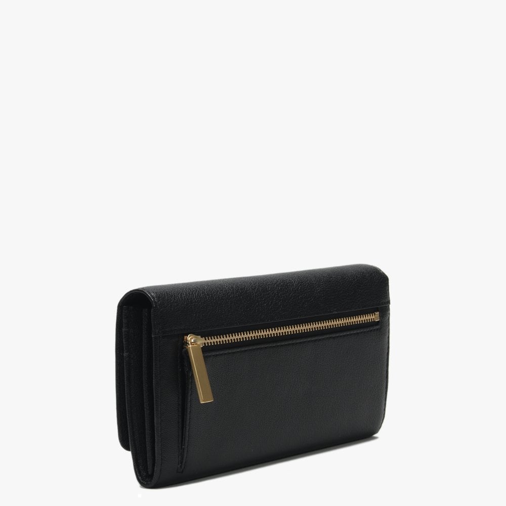 Atlas Flap Organizer Black Leather Wallet