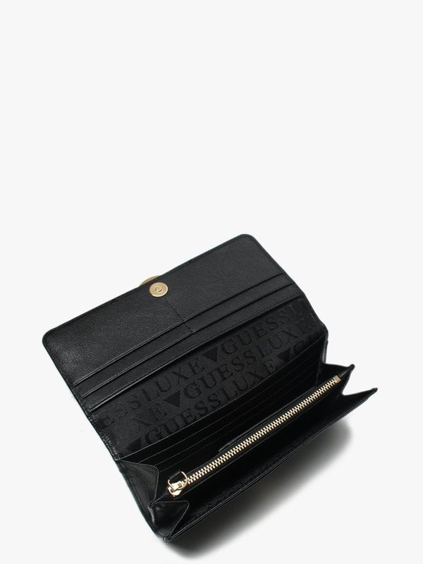 Atlas Flap Organizer Black Leather Wallet