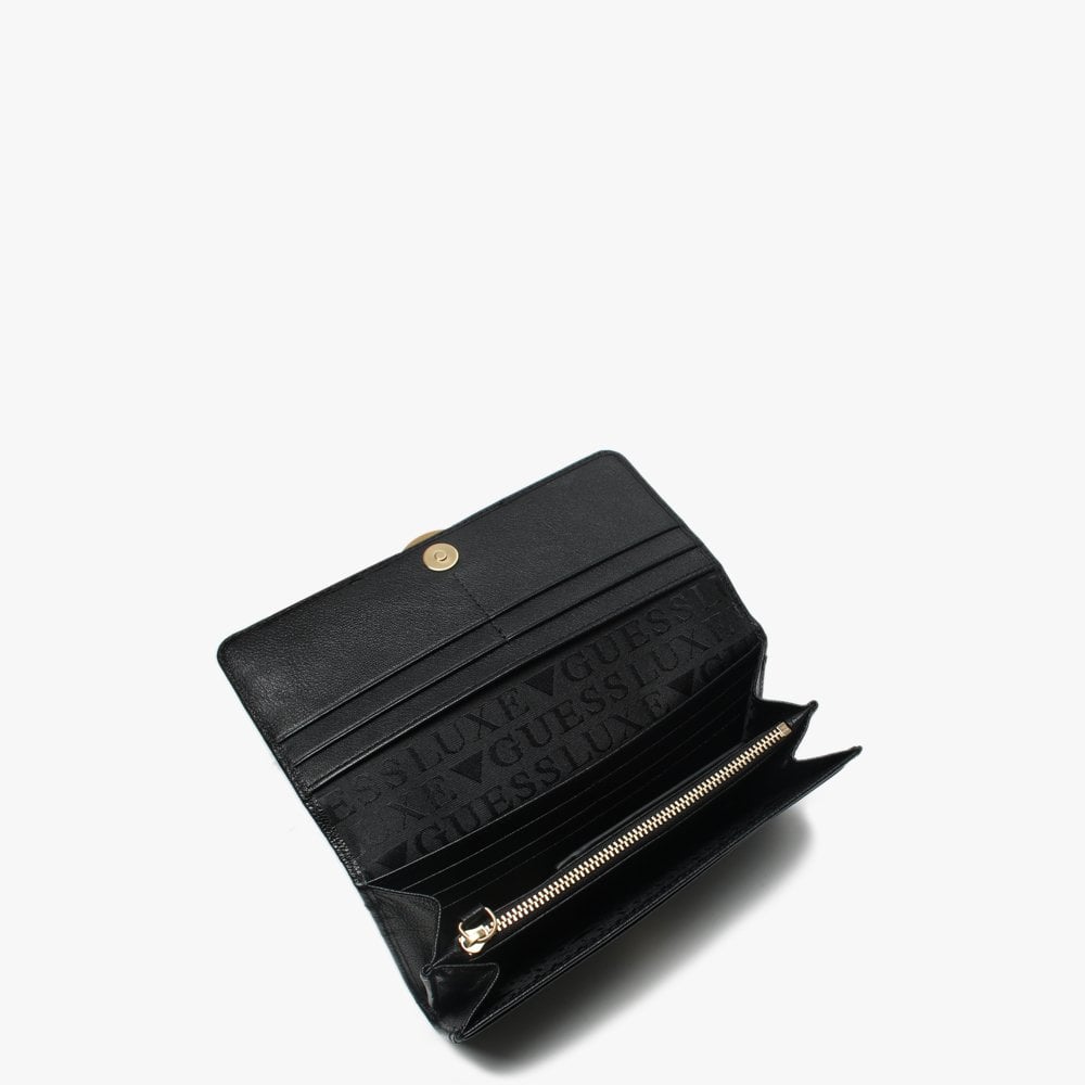 Atlas Flap Organizer Black Leather Wallet