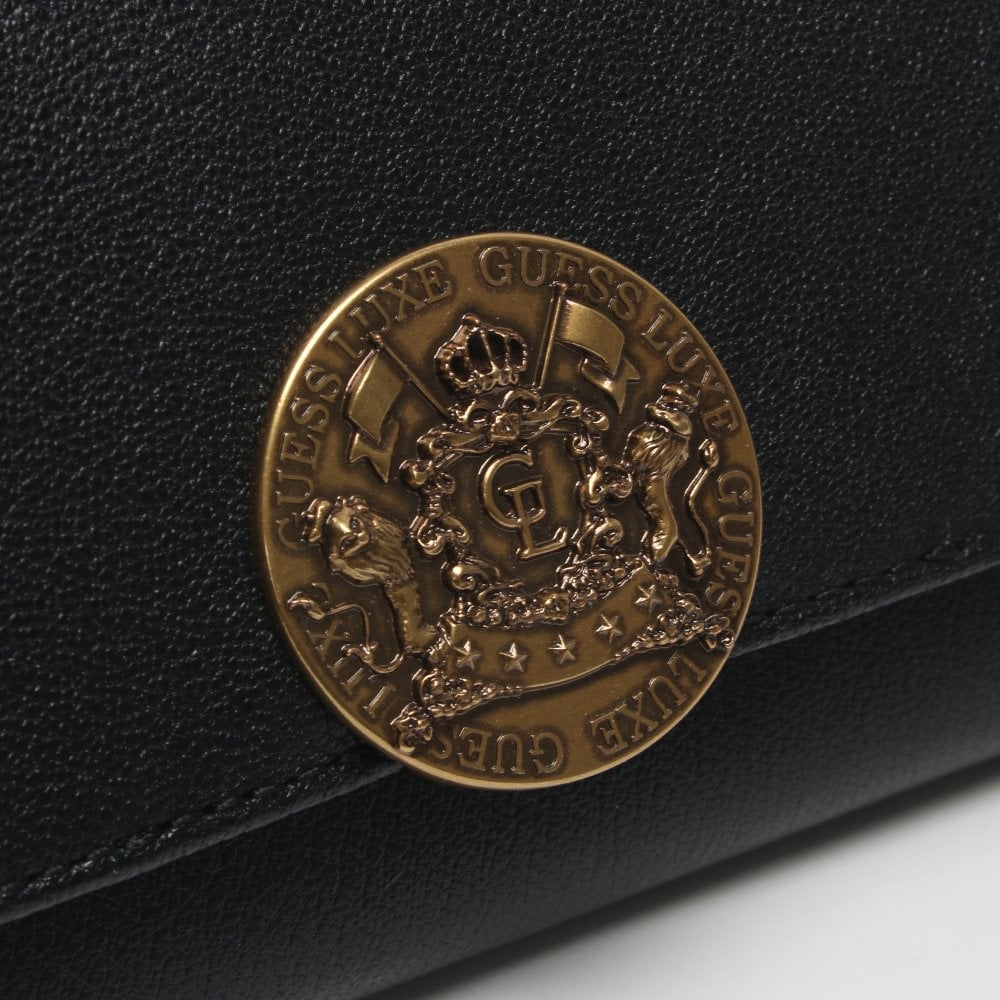 Atlas Flap Organizer Black Leather Wallet