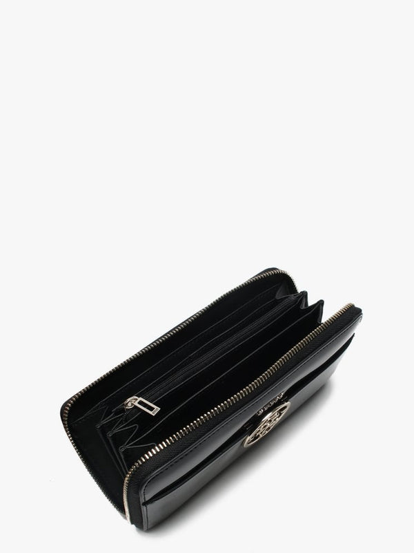 Kamryn Zip Around Black Patent Wristlet Wallet