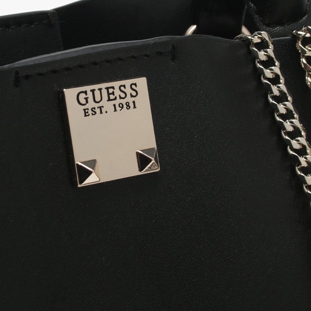 Lenia Black Smooth Satchel Bag